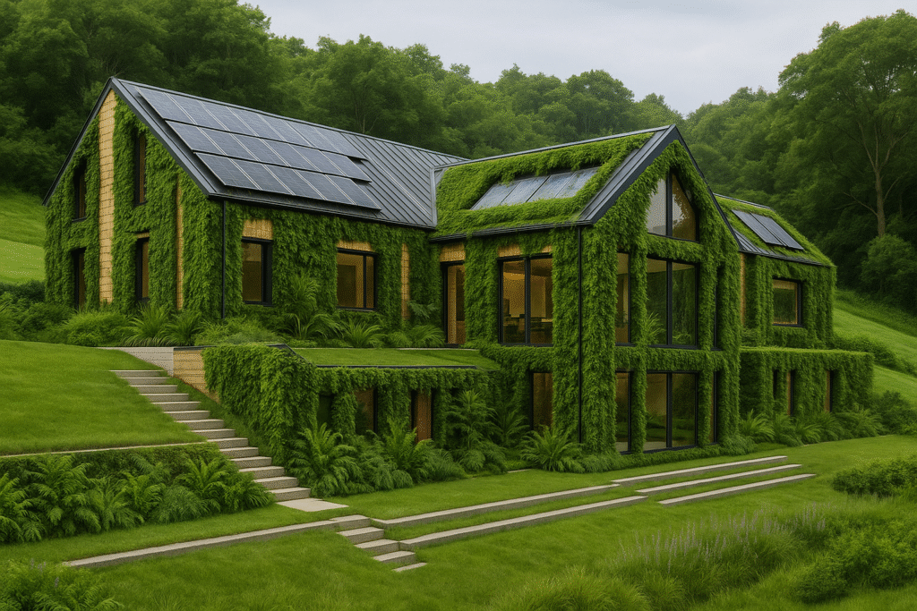 Solar-Integrated Living Facade Farmhouse
