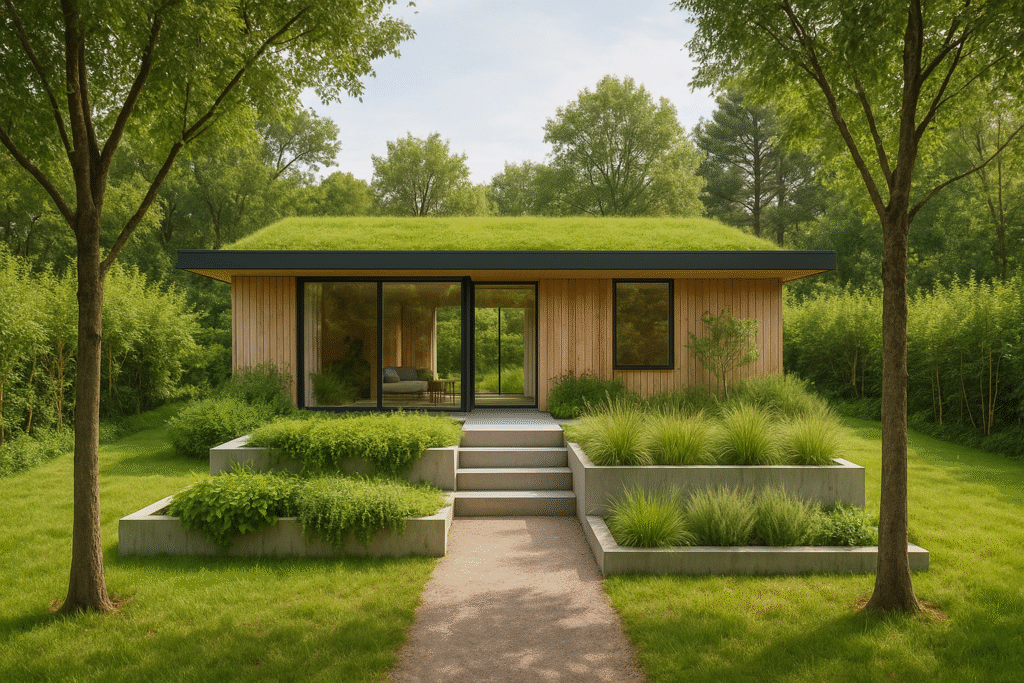 Green-Roofed Minimalist Farmhouse