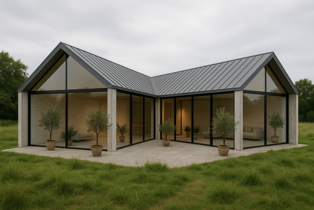 Scandinavian-Inspired Courtyard Farmhouse