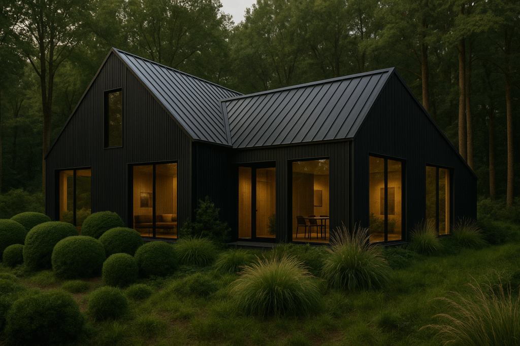 Monochrome Gabled Farmhouse