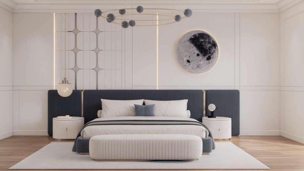 Modern Bed Design with Cosmic Elegance