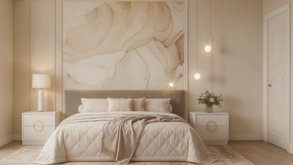 Modern Bed Design with Warm Minimalism